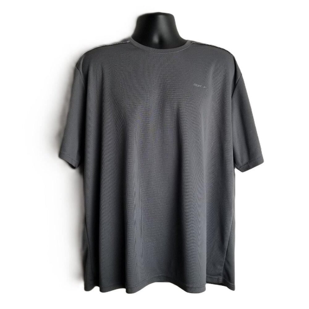 Reebok PlayDry Shirt Mens XX-Large Gray Moisture Wicking Athletic Tee 2XL